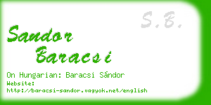sandor baracsi business card