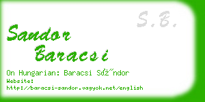 sandor baracsi business card